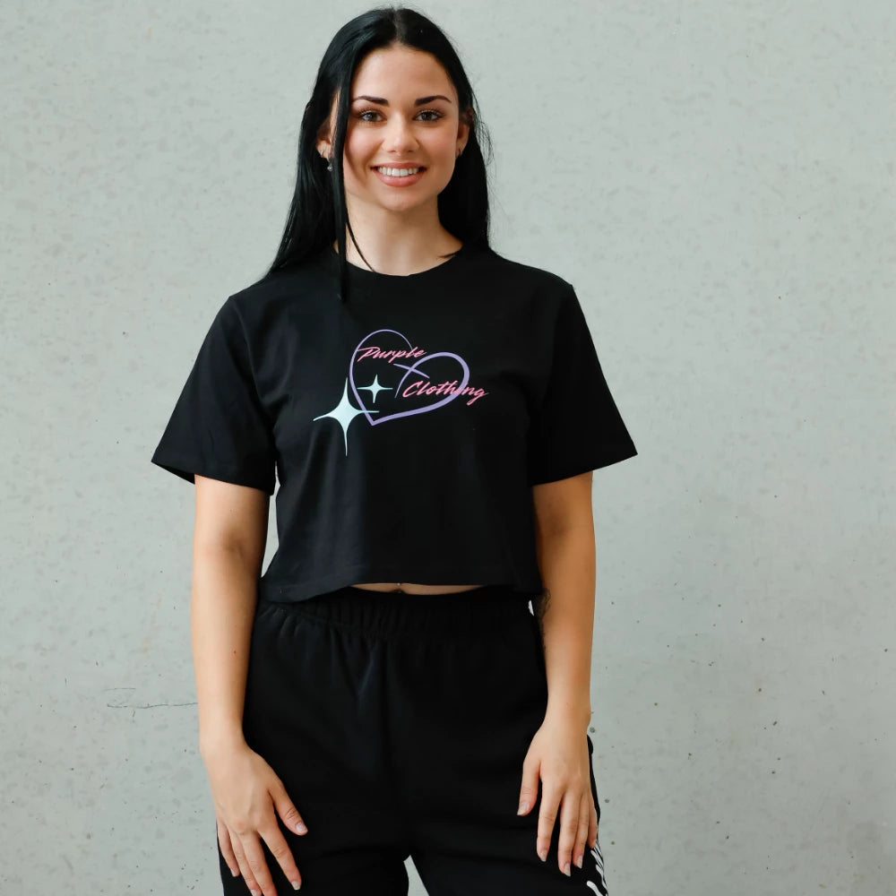 Elevate Crop Tee - Onyx Black