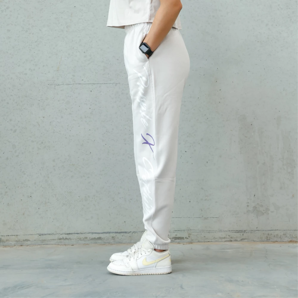 Zen-Mode Loose Track Pants - Ivory Stone
