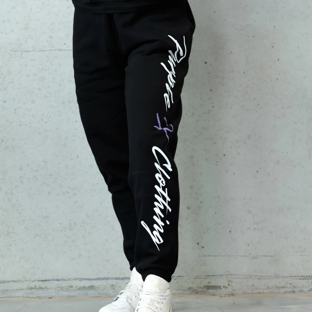 Zen-Mode Loose Track Pants - Onyx Black