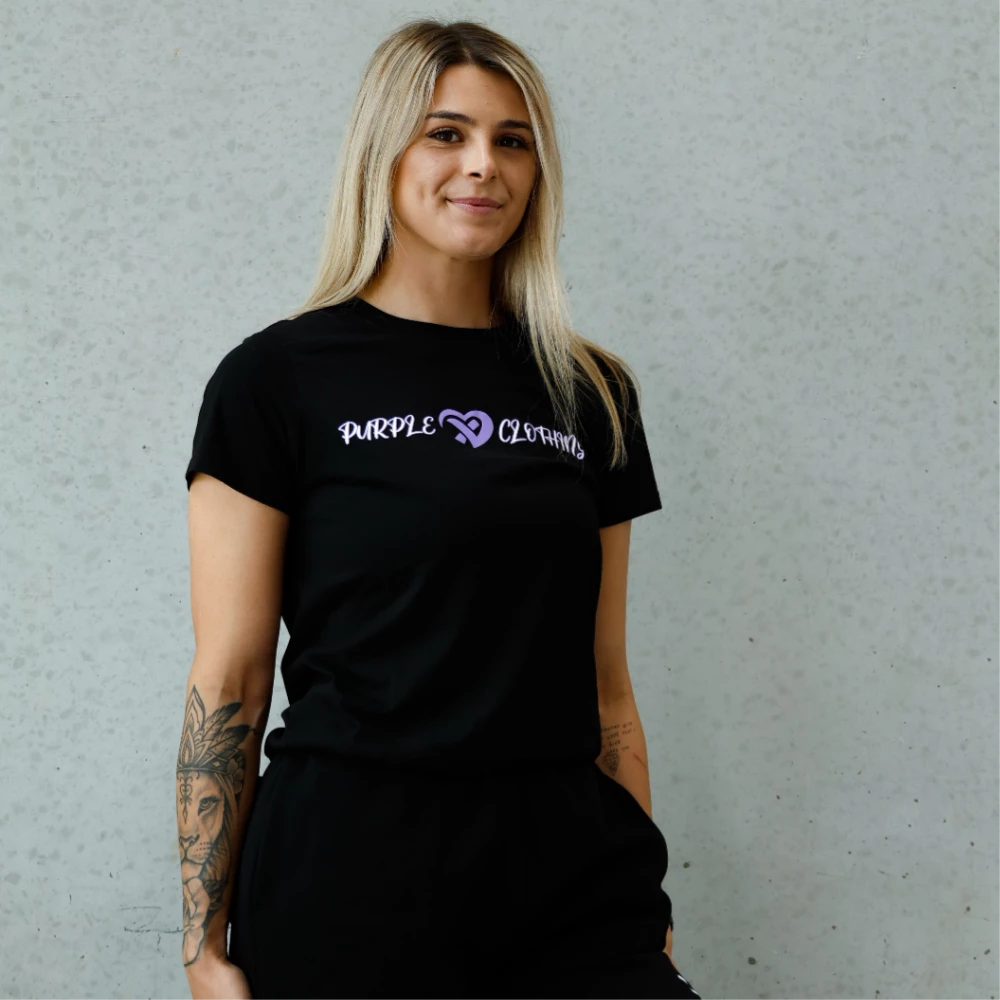 Purple Heart Signature Staple Tee - Onyx Black