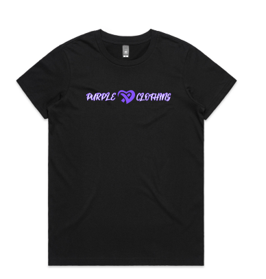 Women's PurpleHeart Black Tshirt