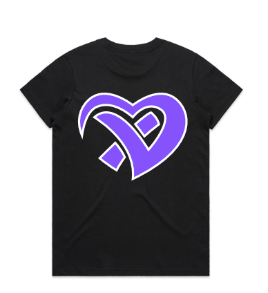 Women's PurpleHeart Black Tshirt